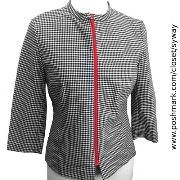 Yansi Fugel Gingham Jacket with Red Contrast - Picture 2 of 10